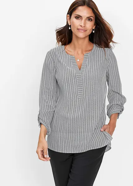 Blouse tunique elegante a col en V