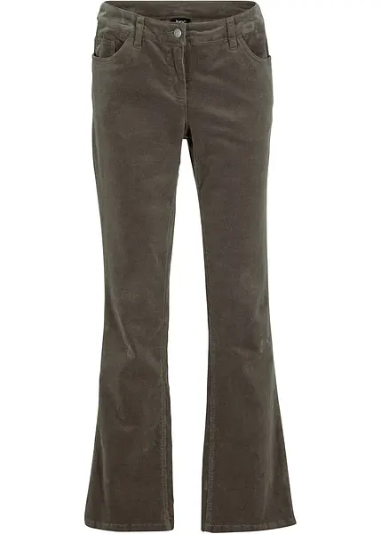Pantalon Slim Femme En Velours Côtelé Stretch - Taille Haute, Coupe Bootcut - Chaud Et Confortable Pour L'automne/hiver