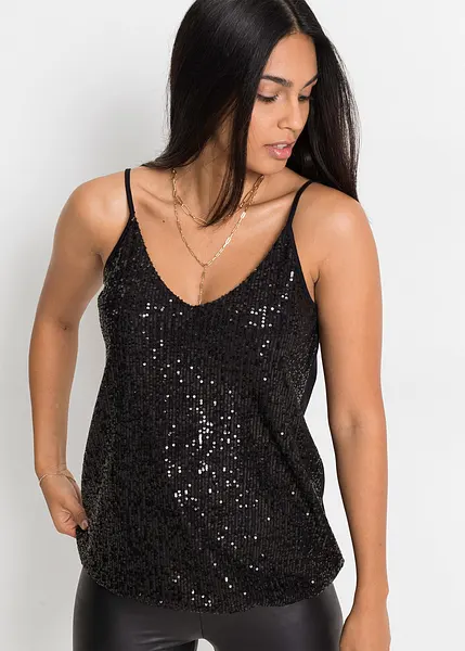 Tunique Femme Grande Taille 48 – Rouge à Sequins – Bretelles Réglables – Occasion