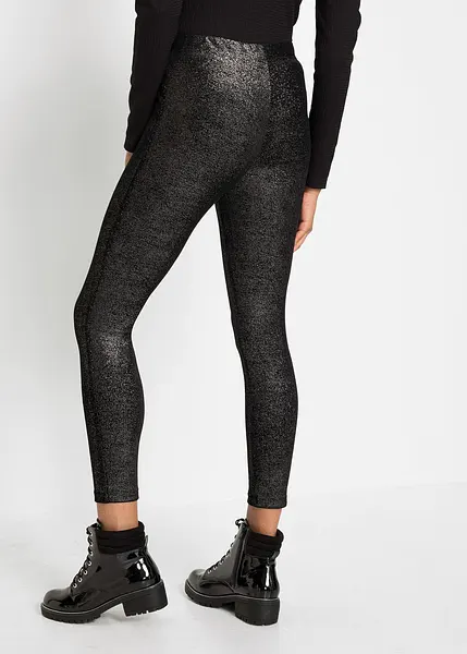 Legging en matiere scintillante noir