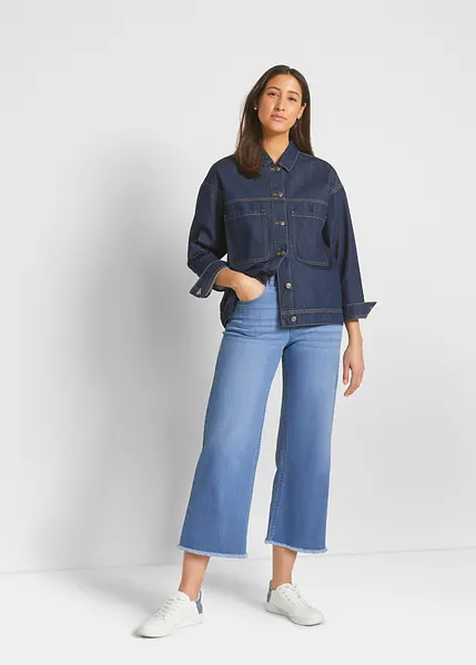 Jean Seven7 Clouté Doré - Coupe Capri Jambes Larges - Taille 14 Foncé - Occasion Très Bon état