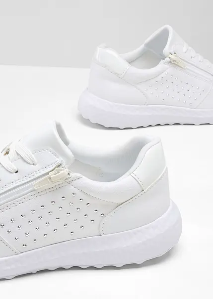 Sneakers confortables a motif blanc