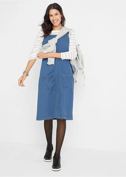 Robe en jean extensible pour le bureau et les loisirs bleu denim