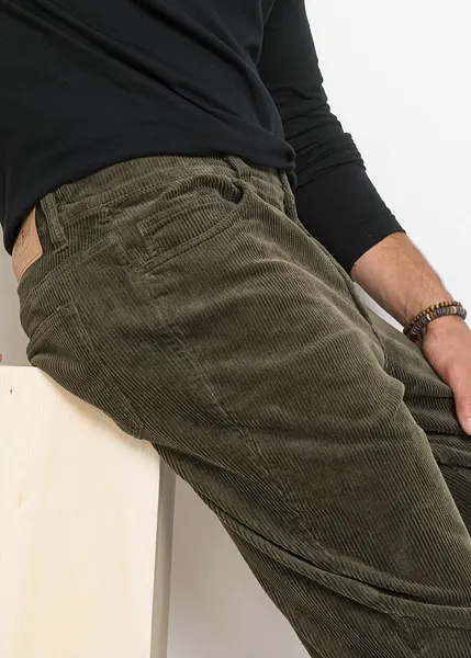 Pantalon en velours côtelé multi poches + 1m90 - Vert kaki - Grandes Pantalon en velours côtelé multi poches + 1m90 - Vert kaki - Grandes