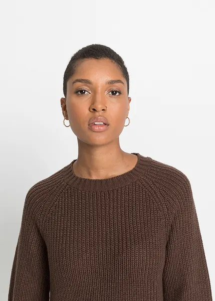 Robe-pull Marron Pour Femme En Laine - Taille M - Style Original D'automne/hiver
