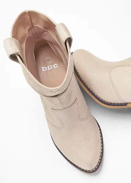 Bottines décontractées esprit santiags avec fronces