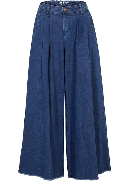 Jupe pantalon en jean avec taille etroite denim bleu classique