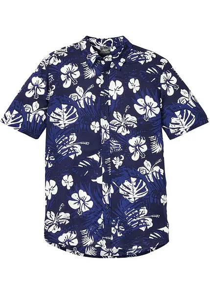 Chemise Hawaïenne Homme Caribbean Roundtree & Yorke - Bleu Profond Palmiers - XL