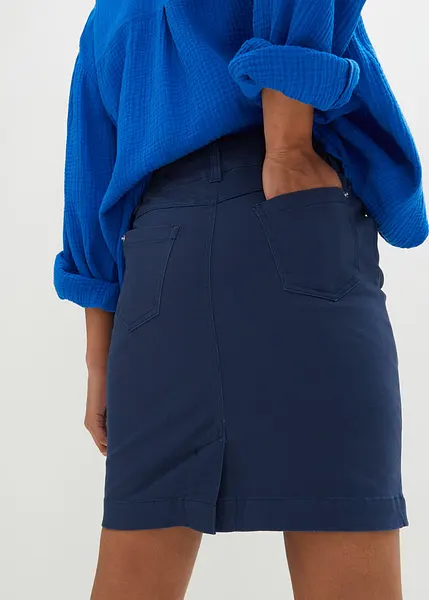 SKECHERS Femme Jupe Crayon Marks & Spencer - Taille 12, Bleu Marine, Viscose/Élasthanne - Pour Tenue De Travail Jupe Droite Viscose