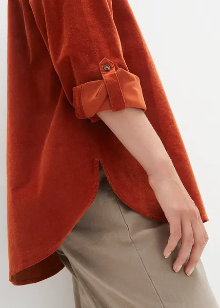 Chemise Velours Rouge Femme Façonnable Taille 40 - Occasion Très Bon état - Coton - Style Chemisier