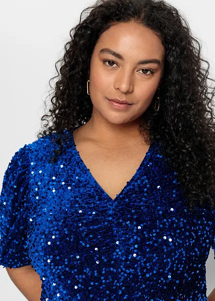 Robe Fille BlueZoo Taille 13/14 Ans - Tricot Avec Sequins Cerises Bleues TOP ST519