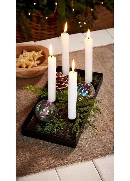 Lot De 4 Supports à Bougies En Métal Doré Pour Couronne De L'Avent - 9,5x2,2 Cm, Avec Pointes Et Capuchons Caoutchouc