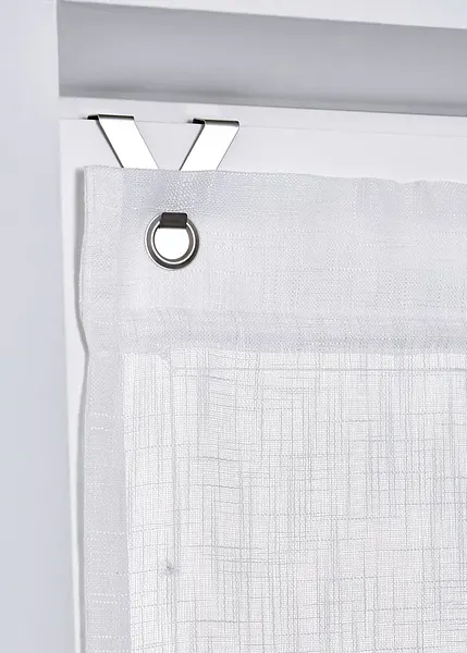Store Romain Sans Perçage SCHOAL - 45x130cm Transparent - Œillets - Blanc - Facile à Installer