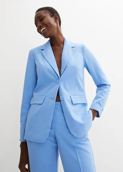 Tailleur pantalon moderne avec de la viscose bleu moyen, Classique