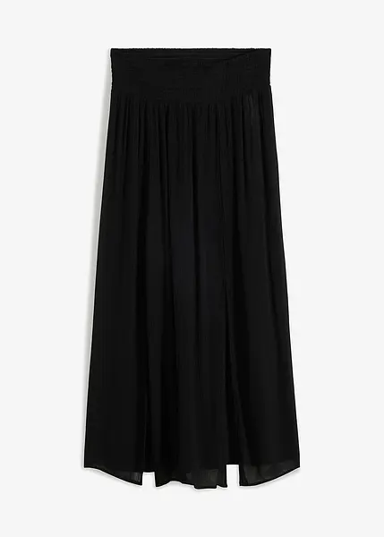 Jupe maxi longue feminine avec fentes laterales noir