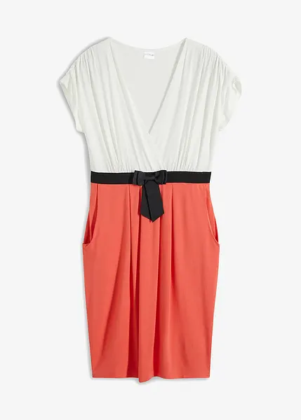 Robe à taille remontée et empiècement ceinture cousu avec nœud