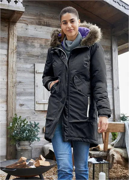 Manteau thermo fonctionnel en matière coupe-vent et imperméable