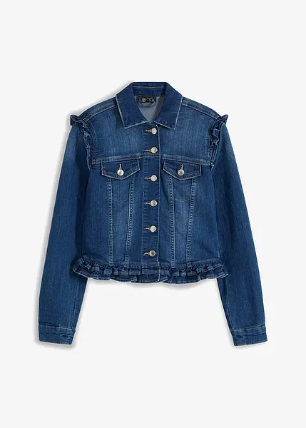 Veste En Jean Plugg Pour Fille/jeune - Taille M, Style Denim Avec épaulettes - Occasion Très Bon état