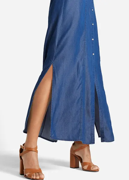 Robe Peignoir Parka Ceinturée CDLP En Tencel Lyocell Satiné Bleu – Taille S Neuve Avec étiquettes
