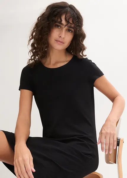 Robe Ethnique Simple En Coton Jersey - Taille XL - Noir - Neuve Avec étiquette