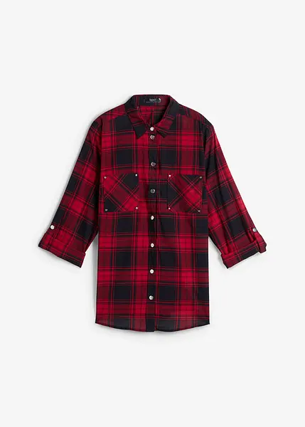 Bouton Surchemise Rouge Veste Chemise Chemise A Carreaux Rouge Et