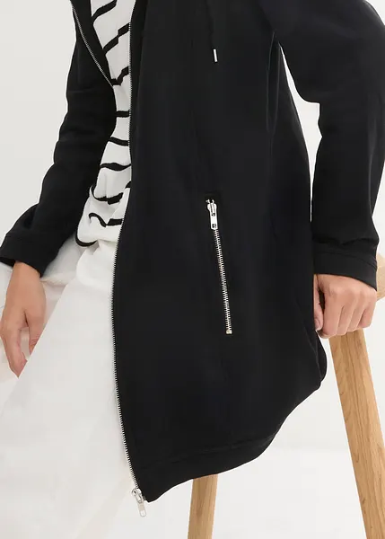Sweat à capuche zippé femme grande taille marron clair