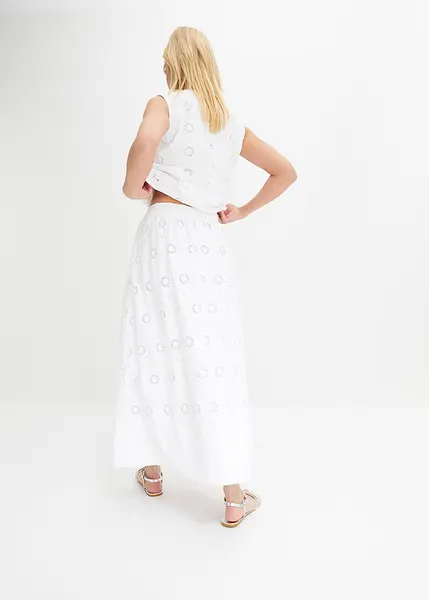 Jupe French Connection Femme – Blanc, Coton, Ligne A, Taille 8 – Broderie Florale – Très Bon état