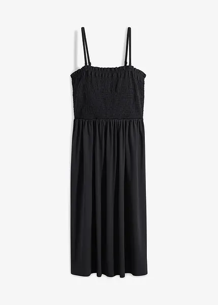 Robe Noire Smockée OVS - Taille S (36/38) - Manches Longues - Mini - Vintage - Très Bon état