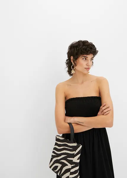 Robe Cocktail Fred Sabatier Noire - Taille 40, Haut Plissé, Bas Smocks, Occasion Très Bon état