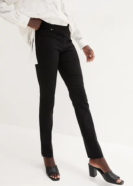 Pantalon extensible, étroit et classique avec passants et taille
