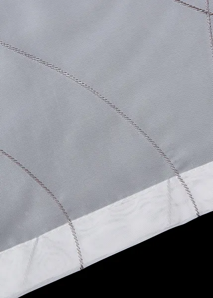 Store Bateau Blanc Avec Passants - Brodé, Semi-transparent - 45 X 140 Cm - Polyester Facile D'entretien