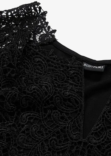 Top Noir Et écru Dentelle SYM - Taille 44 FR - Occasion Très Bon état - Matière élastique