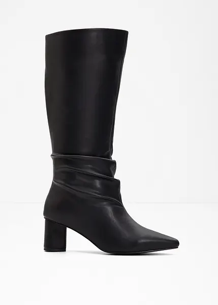 Bottes mode a fronces noir