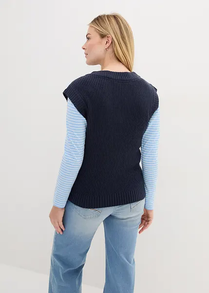 Pull sans manche femme Bleu | Cache Cache