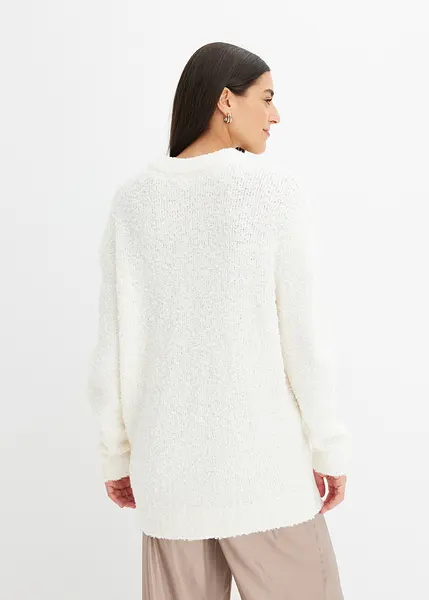 Pull Oversize Blanc BCBG MAXAZRIA – Maille Côtelée – Taille 228 – Neuf Avec étiquettes