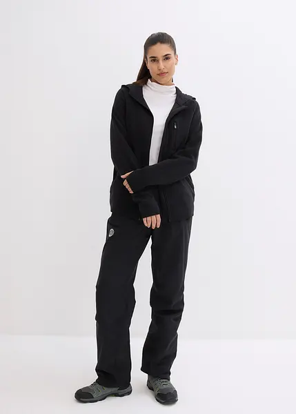 Pantalon Chaud Grande Taille Femme – Doublure Polaire – Sport Hiver – Noir – Avec Poches