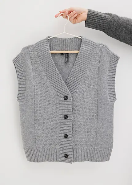 Gilet Sans Manches Le Temps Des Cerises Laine Grise Femme Taille XS