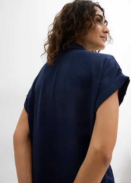 Chemisier Femme Manches Courtes - Taille 52 - Viscose & Polyester - Double Couche - Occasion Très Bon état