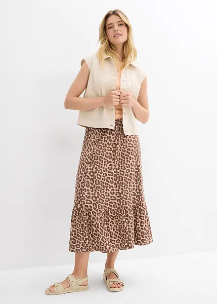 Jupe Midi Femme Boden Running Imprimé Chevaux, Taille 10, Coton Doublé, Neuve Avec étiquette