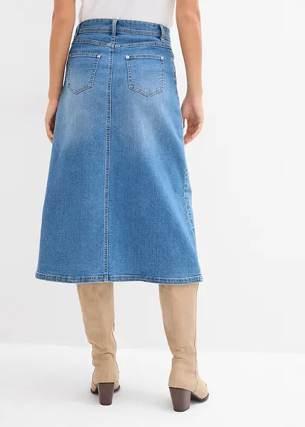 Jupe A-Line En Coton Bleu Denim & Co. - Taille 6 (Taille Basse 24 Pouces) - Courte - Occasion Très Bon état