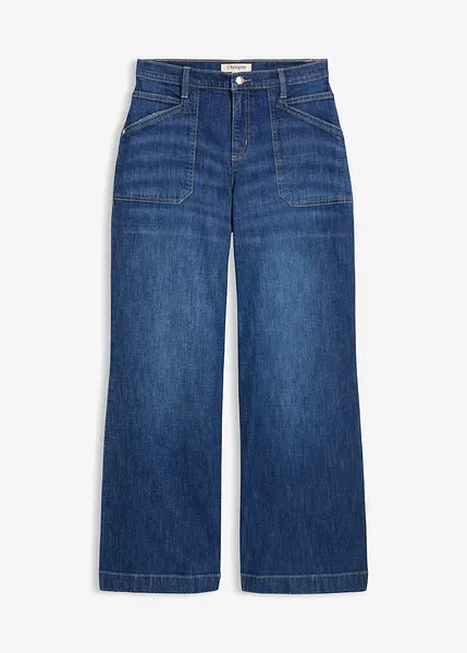 Jean Femme Grace In LA - Denim Foncé, Poches Simili Cuir, Poignets à Carreaux - Taille 30 - Neuf étiqueté