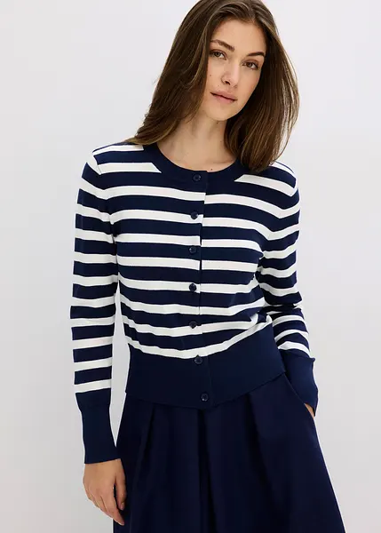Cardigan Pull Femme Rayures Colorées Manches Lanterne Tricot Décontracté S-XL – Calm&Glow