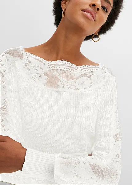 Pull stylé dans une superbe coupe écru