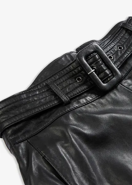 Jupe En Cuir D'agneau Zayn Leather Bordeaux - Taille Sur Mesure, Faite Main, Neuf Avec étiquettes