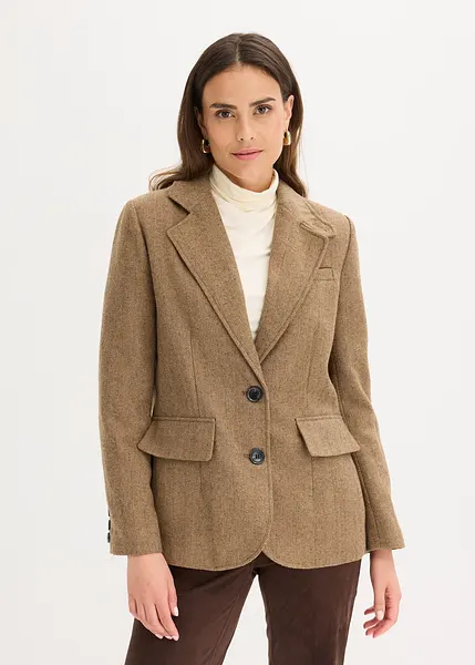 Veste Blazer Femme Apart Impressions - Taille 10 - Laine Mélangée Beige - Occasion Très Bon état