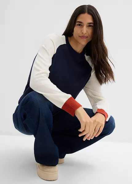 Pull ajouré détails poches avant LOTTY ECRU