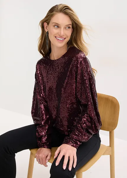 Top Fille Manches Longues - Étoiles Et Paillettes - Taille 7 Ans - Occasion Très Bon état