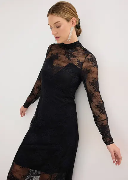 Robe Bandeau Dentelle Noir Et Blanc AX Paris - Taille 8 UK - Occasion Très Bon état