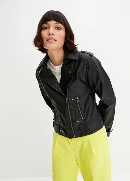 Veste Paon Femme GAP - Cuir Noir - Taille S - Occasion Très Bon état