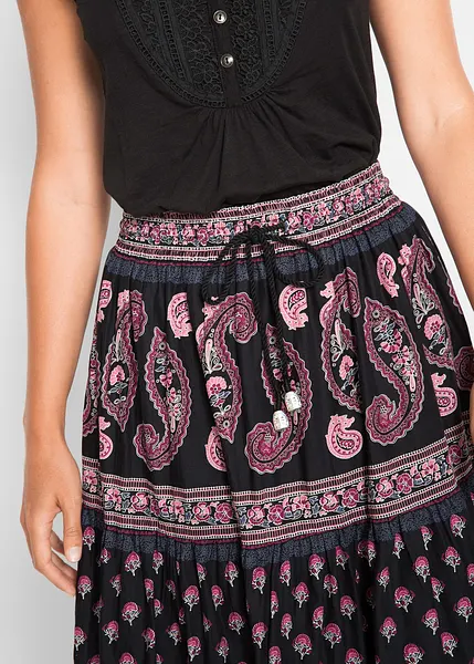 Maxi Jupe Longue Boden Femme, Taille UK 12, Noire, 100% Coton
